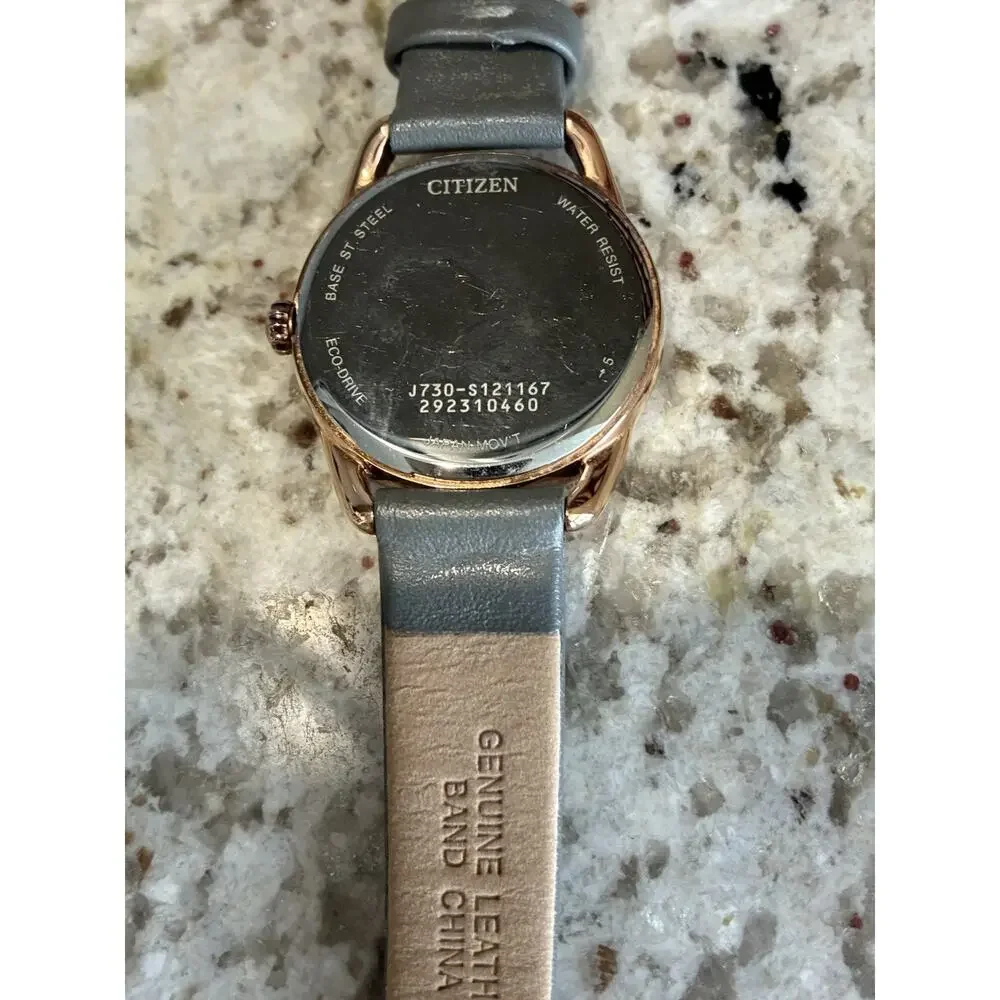 Citizen Women's Classic Date Solar Powered Eco-Drive Gray Watch 30 MM FE1218-05H - Picture 10 of 12